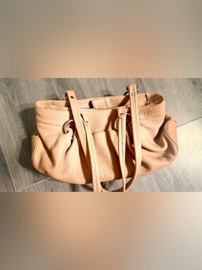 Maxx NY Women's Peached Beige Leather Shoulder Bag